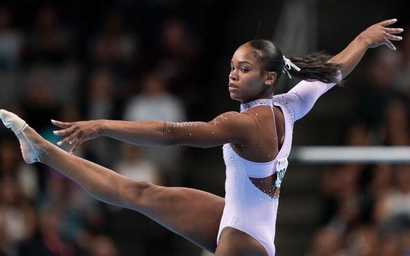 American gymnast Shilese Jones pointing toward 2028 Olympics following knee injury at US trials