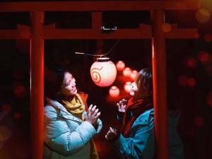 Japanese Lantern Illumination at “NARUTO & BORUTO Shinobi-Zato” Attraction in Anime Park “Nijigen no Mori”